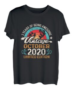 Kinder 3 Year Old Fly Fishing Lovers Born Oktober 2020 3rd Birthday T-Shirt