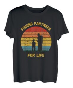 Kinder Angeln - passender Vater Sohn Angelpartner fürs Leben T-Shirt