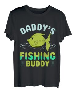 Kinder Daddys Fishing Buddy Anglergeschenk Von Vater Zu Sohn Angler T-Shirt