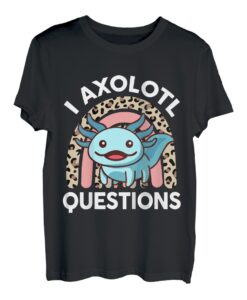 Kinder Ich stelle Axolotl-Fragen Leopard Rainbow Cute Axolotl Youth T-Shirt