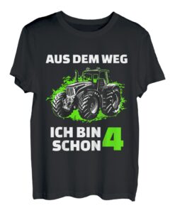 Kinder Traktor Trecker Kinder 4. Geburtstag 4 Jahre Mädchen Junge T-Shirt