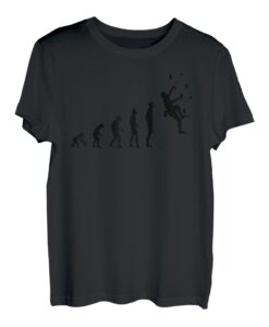 Kletterer Bergsteiger Evolution Kletterwand Kletterhalle T-Shirt
