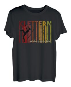Klettern Retro Wandern Bergsteigen Climbing Berg Kletterer T-Shirt