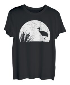 Kranich Reiher Fischreiher Mond Nacht Outdoor Wandern Love T-Shirt