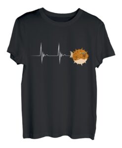 Kugelfisch Herzschlag Fugo Pufferfisch EKG Puls Fisch T-Shirt