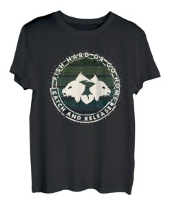 Kurzarm-T-Shirt mit Karpfen-Aufdruck T-Shirt