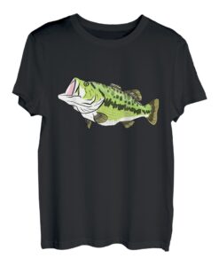 Largemouth Barsch Zeichnung Angeln Illustration Fisch Grafik T-Shirt