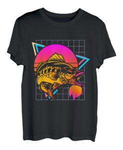 Largemouth Barschfisch, Retro-Stil, 80er-Jahre-Stil, Vintage-Angeln T-Shirt