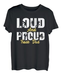 Lauter und stolzer Track Dad Sports Lustiger Vater jubelt T-Shirt