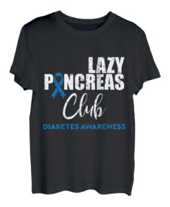 Lazy Pancreas Club Diabetes-Bewusstseins-Schleife November Blau T-Shirt