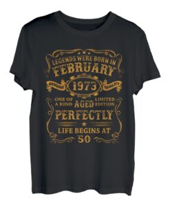 Legenden Wurden Im Februar 1973 Geschenk 50 Geburtstag Mann T-Shirt