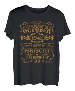 Legenden Wurden Im Oktober 1942 Geschenk 80 Geburtstag Mann T-Shirt