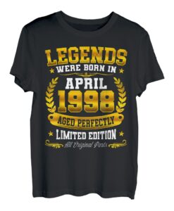 Legends April 1998 Geschenk 24 Jahre alt Geburtstag Geschenke T-Shirt