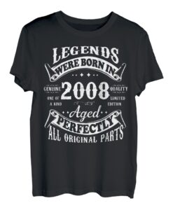 Legends Were Born In 2008 Perfekt Geburtstag Mädchen Jungen T-Shirt