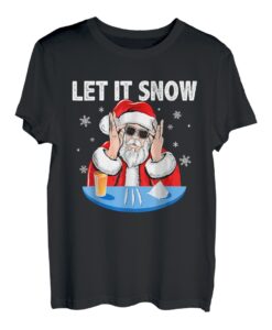 Let It Snow Lustiger Weihnachtsmann für Erwachsene, humorvolles Unkraut, Rauchen T-Shirt