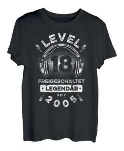 Level 18 Jahre Geburtstagsshirt Junge Gamer 2005 Geburtstag T-Shirt