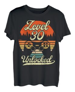 Level 30 Unlocked Männer Gamer Zocker Herren 30 Geburtstag T-Shirt