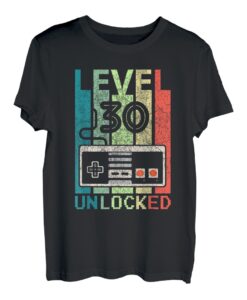 Level 30 Unlocked T Shirt Video Gamer Jungen 30 Geburtstag T-Shirt