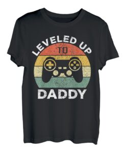 Leveled Up to Daddy Bald wird Papa Vater Geschenk T-Shirt