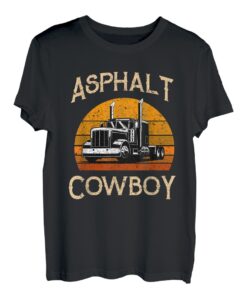 Lkw-Zugmaschine Lkw-Fahrer Konstruktion Asphalt Cowboy T-Shirt