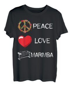 Love Peace Marimba Herz spielendes Vibraphon-Marschband T-Shirt