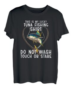 Lucky Fishing Tee Do Not Wash Funny Fishing Yellowfin Thunfisch T-Shirt