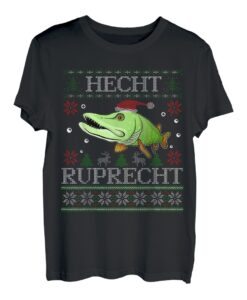 Lustige Angler Geschenke Weihnachten Angeln Hecht Ruprecht T-Shirt