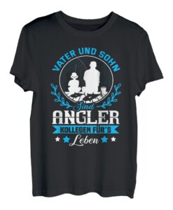 Lustige Fischer Angel Ausrüstung - Angler Vater und Sohn T-Shirt