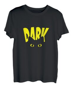 lustige Katzen Katze Haustier Dark Nacht Schwarz Augen T-Shirt