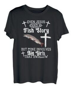 Lustige Nordhecht Angeln sogar Jesus Fisch große Mädchen T-Shirt