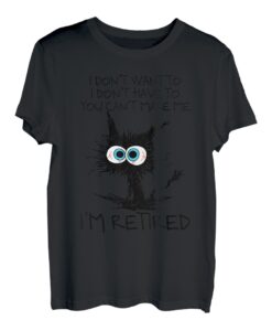 Lustige schwarze Katze, Ruhestand für Männer und Frauen, Kätzchenliebhaber T-Shirt