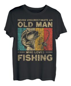 Lustige Vintage-Angelwitze, für Damen und Herren, Fischer, Barsch, Fisch T-Shirt