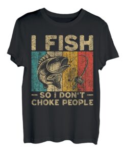 Lustige Vintage-Angelwitze, für Herren und Damen, Fischer, Barsch, Fisch T-Shirt