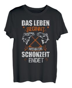 Lustiger Angeln Spruch Die Schonzeit Endet Angler Geschenk T-Shirt