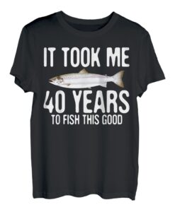 Lustiger Atlantik-Lachsangeln, 40. Geburtstag, 40 Jahre zum Angeln T-Shirt