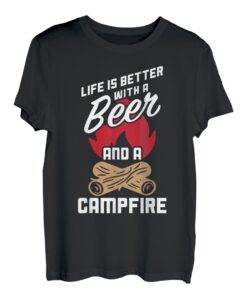 Lustiger Camping-Liebhaber, Bier und Lagerfeuer, Happy Camper T-Shirt