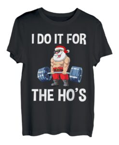 Lustiger Gym Fitness Weihnachtsmann Mann Frau Weihnachts T-Shirt