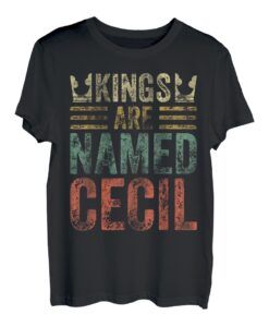 Lustiger personalisierter Name Shirt Kings Are Named Cecil T-Shirt
