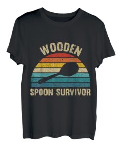 Lustiger Retro-Holzlöffel, Survivors, sarkastisches Vintage-Zitat T-Shirt