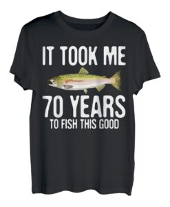 Lustiger rosa Lachsangeln 70. Geburtstag 70 Jahre zum Angeln T-Shirt