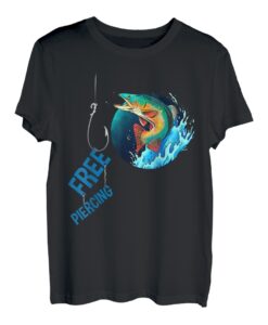 Lustiger Spruch Angelsport angler Angeln Free piercing T-Shirt