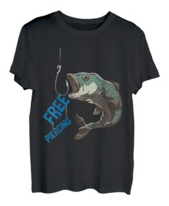 Lustiger Spruch Angelsport angler Angeln Free piercing T-Shirt