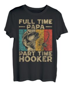 Lustiger Vintage-Angel-Papa-Witze, für Herren und Damen, Angler T-Shirt