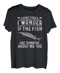 Lustiger weißer Stör zum Angeln "Sometimes I Wonder" T-Shirt