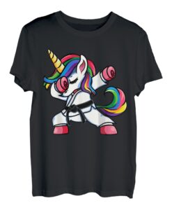 Lustiges Dabbing Einhorn Judo Tee, Judoka Frauen Mädchen T-Shirt