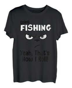 Lustiges Katzen-T-Shirt Angeln gehen T-Shirt