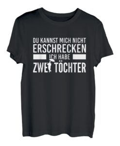 Lustiges Papa Geschenk Vater von Zwei Töchter Geschenkidee T-Shirt