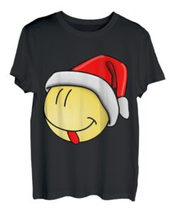 Lustiges Shirt für Weihnachten funny smiley Weihnachtsmütze T-Shirt