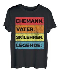 Lustiges Vintage Skifahrer Ehemann Vater Skilehrer Legende T-Shirt
