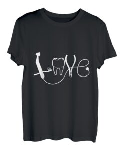Lustiges Zahnarzt Love T-Shirt I Zahnarzthelferin Shirt Mund